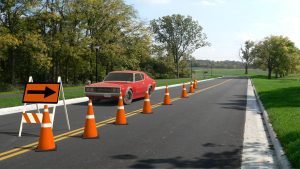 Model car on road render